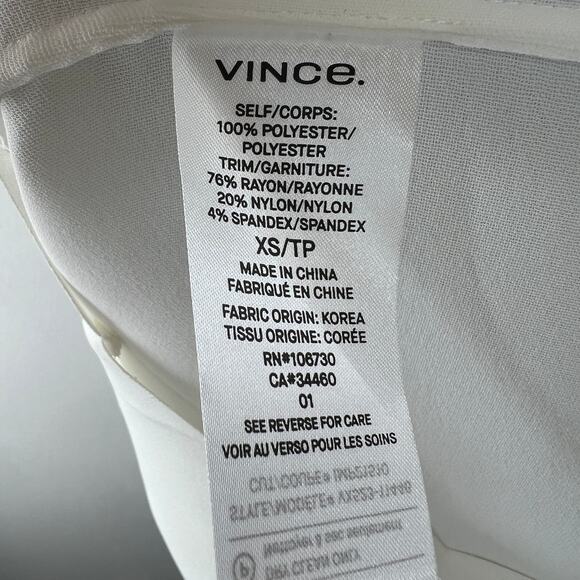 VINCE Rib Cuff Dolman Top Blouse Off White Boat Neck Pullover Size XS NEW - Picture 9 of 11